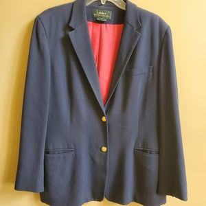Ralph Lauren women's blazer suit jacket navy with red lining